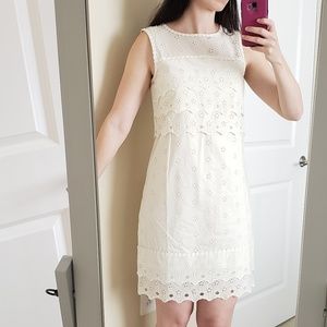 (Tall) NWT J.Crew Ivory Tiered Eyelet Shift Dress Sz 6T